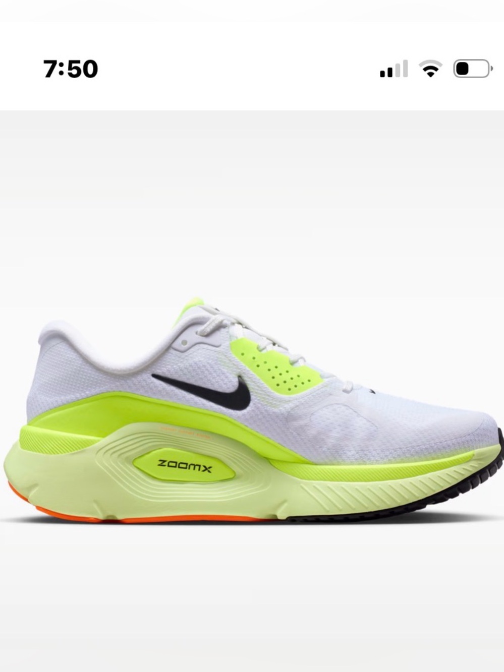 Nike White & Neon Yellow ZoomX Running Sneakers